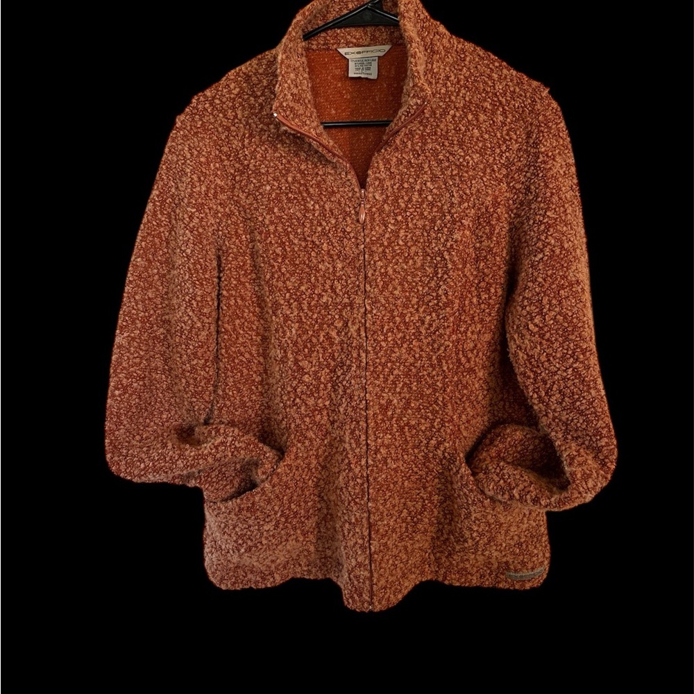 ❤️Exofficio Orange Plush Teddy Jacket Zip-Up